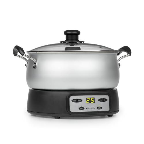 Klarstein Jam Session - confiturier et cuiseur de gelées, 1000 watts, 2 programmes automatiques, 3 litres de capacité, Durée de cuisson réglable, cuve est...
