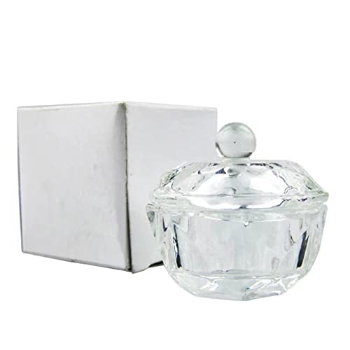 Cuenco de vidrio cristal para mezcla acrílica con tapa miniatura 1