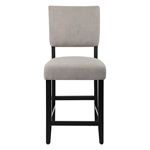 Dagonhil 24 Inches Counter Height Bar Stools Set Of 4, Upholstered Barstools With Wood Legs, Island Chairs For Kitchen Counter, Towel Cloth (Gray) #TOP6