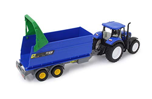 JAMARA 460528 - New Holland Traktor + Kipper Set 1:32 - offiziell lizenziert, Spielspaß für die kleinen Landwirte… – Bild 7