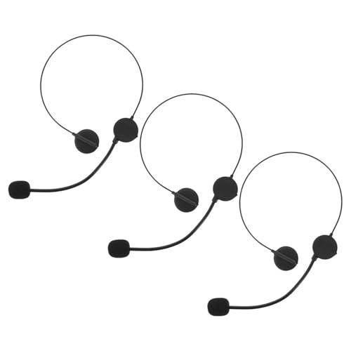 GARVALON Auriculares Micrófono de Juguete para Cosplay 3 Unidades Accesorios de Utilería para Fiestas y Halloween Ideales para Disfraz de Estrella de Rock y Juegos de Simulación