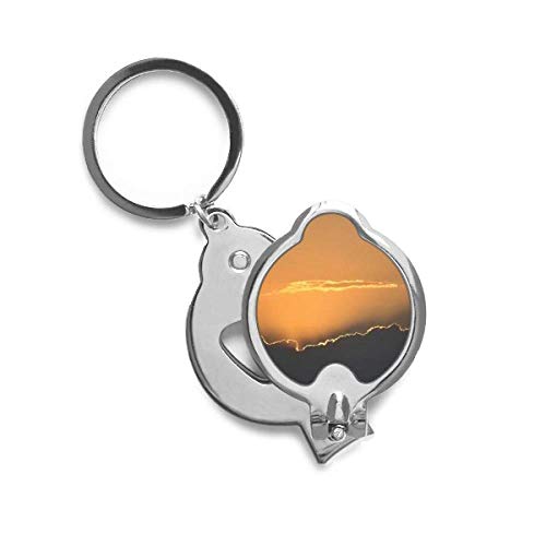 Coupe-ongles coupe précise acier inoxydable motif nuages orange foncé
