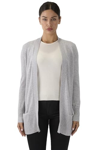 Image of JENNIE LIU Womens 100% Cashmere Open Cardigan Sweater | Long Cardigan Sweaters for Women