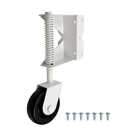 CNQLIS 4 Inch Gate Wheel Gate Caster Kit for Wooden Gate PVC Fence,Hard Nylon Wheel Swivel Caster with 360 Degree for Metal gate, Yard Fence,220 Lbs Capacity(White) Cover