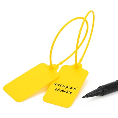 Étiquettes d'expédition plastique jaune contre la perte de clé et bagage - 3