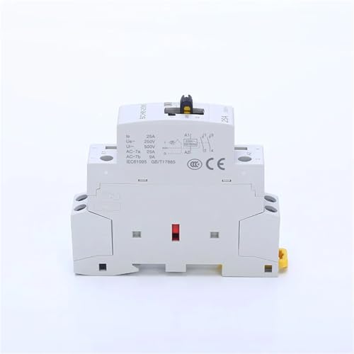 Contactor modular de riel DIN 2P 25A 230V con interruptor manual de dos polos 2NO 4