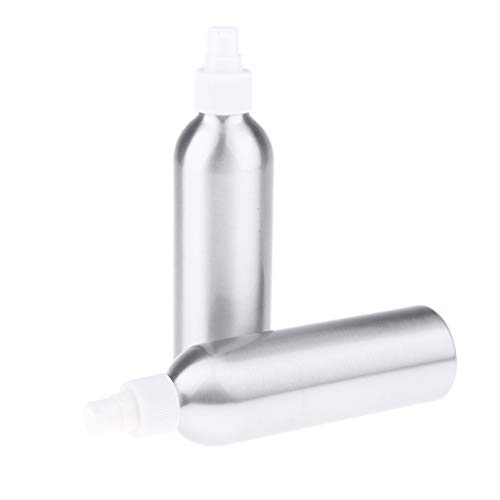 Preisvergleich Produktbild 2 Stück Aluminium Wiederverwendbar Leer Spray Flaschen Sprühflasche Sprayzerstäuber für Bio Beauty und Kosmetik Hautpflege - Weiße Pumpe