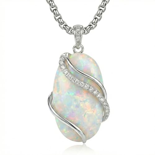 Collier papillon en argent 925 et opale pour femme et homme