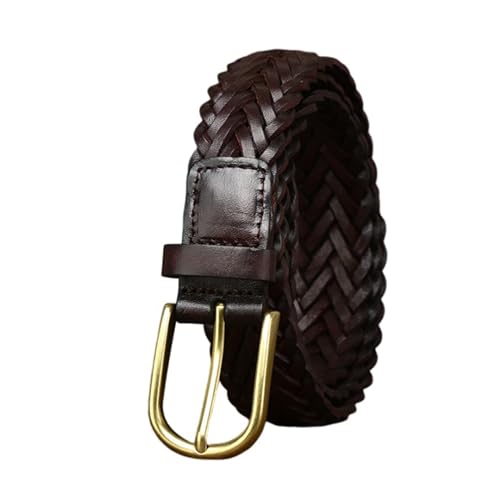Ceinture tressée en cuir de vachette réglable de 3 cm pour hommes et femmes
