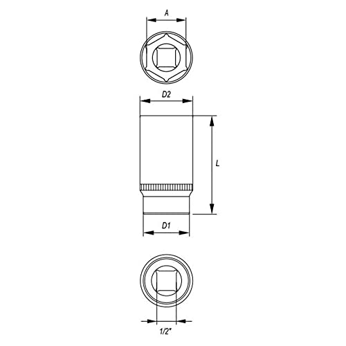 Image of Yato YT-1236 Hexagonal Deep Socket of Size 23mm & Length 76mm Suitable for Socket Wrench Set |CRV 50BV30 Chromium Satin Plated Steel|Socket Tool Box|Uses:Home & Mechanical Tools|Industrial Power Tool