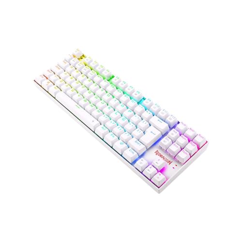 Teclado mecânico Kumara Pro Wireless e Bluetooth Branco Switch Red