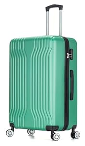 DK Luggage 28" Large Hard Shell Suitcase 4 Wheel Spinner ABS25 (Green, 28" Large)