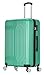 DK Luggage 28" Large Hard Shell Suitcase 4 Wheel Spinner ABS25 (Green, 28" Large)