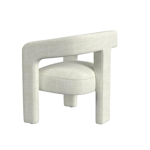 Image of Homepop Home Decor | Upholstered Barrel Accent Chair | Accent Chairs for Living Room & Bedroom | Decorative Home Furniture - Textured Light Gray Woven