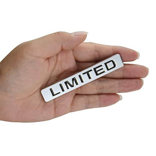 Image of 2Pack Limited Door Trunk Window Emblem Fender Trim 3D Metal Badge Sticker Decal Letter with Adhesive Tape (Silver Black)