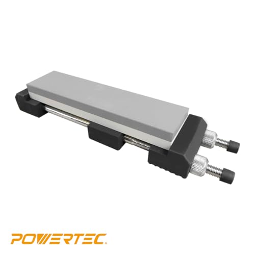 POWERTEC Sharpening Stone Holder – Adjustable Whetstone Stone Holder 5.5" to 9", Non-Slip Rubber Base for Secure Knives Sharpening for Kitchen w/knife Sharpener, Wet, Diamond Stone(71013)