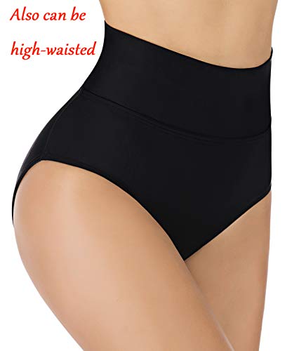 Image of Women's Bathing Suit Bottoms Full Coverage Ruched Bikini Tankini Bottom Swimsuit Brief