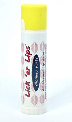 Monkey Farts Lip Balm by Lick 'er Lips, Moisturizing Lip Care with Cocoa Butter & Shea Butter - .15 oz Tube