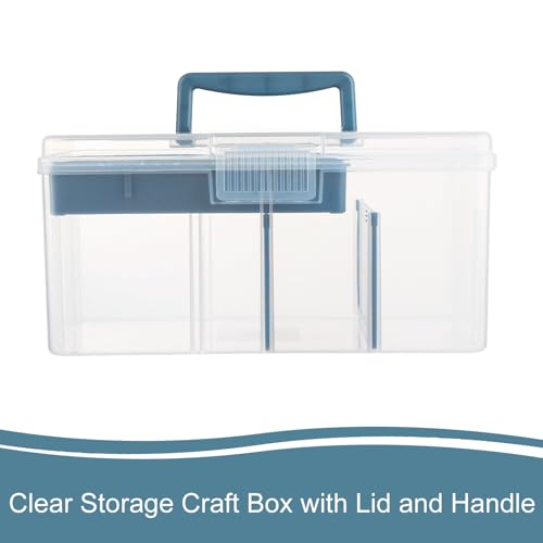 Lot de 2 boîtes de rangement empilables transparentes plastique avec couvercle - 4
