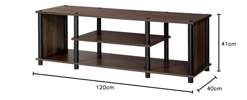 Image of DeckUp TV1240B Tube-N-Turn Engineered Wood TV Unit (Walnut, Matte Finish)