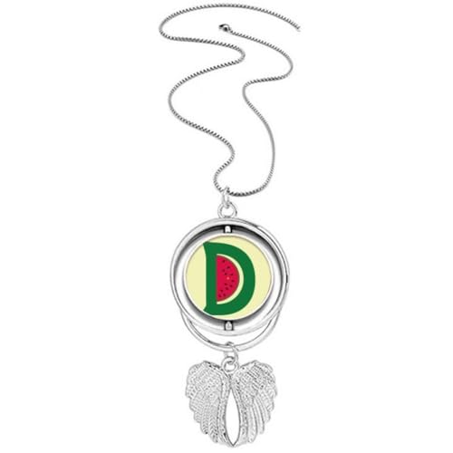 Collier ailes d'ange rotatif motif pastèque pour vos looks d'été