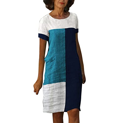 Robe en lin fleurie élégante : coupe fourreau chic d'été pour femme