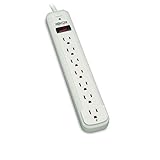 Tripp Lite 7 Outlet Surge Protector Power Strip, Extra Long 12ft Cord, Lifelong Warranty & $25,000 Insurance (TLP712),White