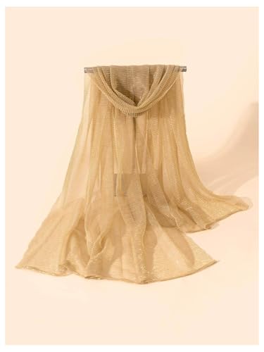 MakeMeChic Girl's Metallic Sparkly Scarves Sheer Lightweight Y2K Party Shawls Wraps2