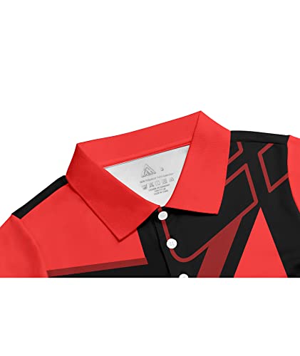 Secood Boys Short Sleeve Polo Shirts Size 10-11 Causal Novelty Sport Active Uniform Tops Red L #TOP4