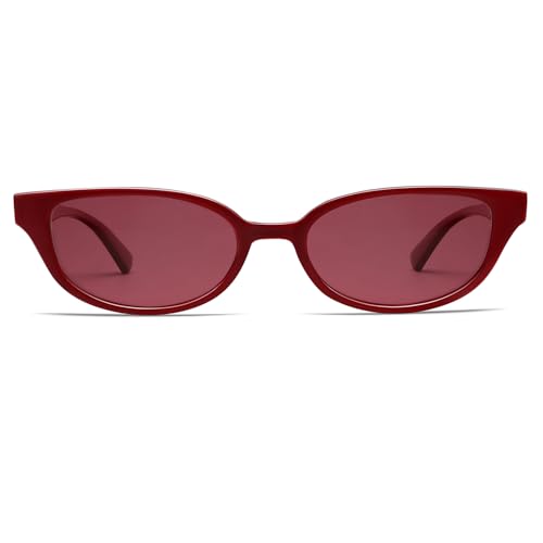 Image of VANLINKER Retro Semi Oval Polarized Sunglasses for Women Men Trendy Small 90s Style Vintage Narrow Rectangle Frame VL9833