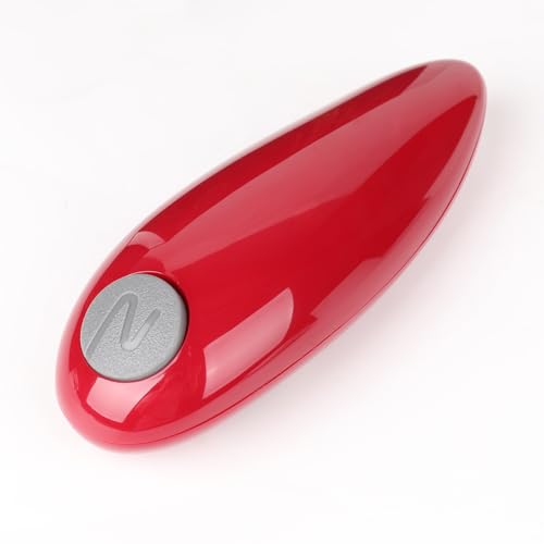 One Touch Electric Can Opener - Automatic Can Openers with Smooth Edge, Free Handheld Electric Can Opener for Kitchen, Seniors (Claret)