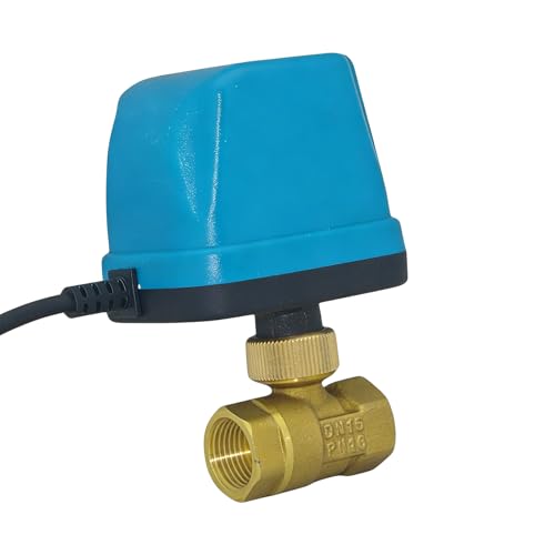 Vanne à bille 2 voies, vanne à bille motorisée : vanne électrique DN15 G1/2 pouce AC 220 V, vanne à bille d'arrêt/d'inversion 3 fils en laiton, vanne à...