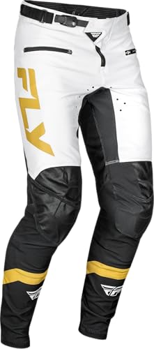 Fly Racing Youth Rayce MTB/BMX - Pantalones de ciclismo (blanco/negro/dorado, 20)
