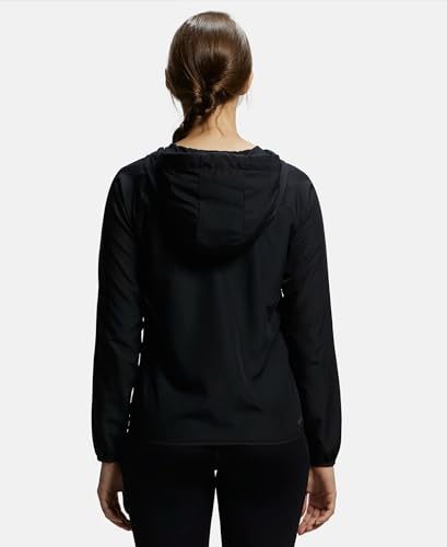Image of Jockey MW50 Women's Microfiber Fabric Relaxed Fit Raglan Styled Water Resistant Hoodie Jacket with Stay Dry Treatment