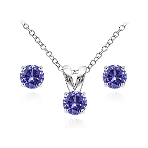 B. BRILLIANT Sterling Silver Tanzanite Jewelry Set Cover