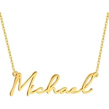 Dreamdecor Name Necklace Personalized, Sterling Silver Custom Nameplate Necklace Charm Jewelry Gift for Women