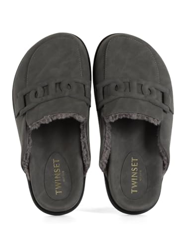 Twinset Para Mujer. 252TCP210 Zuecos Sbot Gris (37), Plano, Ninguno, Casual - 3