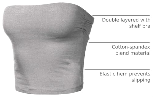 Image of Women's Shapewear Tube Tops Strapless Ruched Built-in Shelf Bra Casual