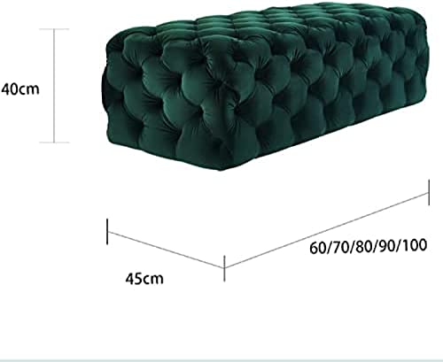 Banc à chaussures vert de chambre : grand pouf de rangement ottoman - 3