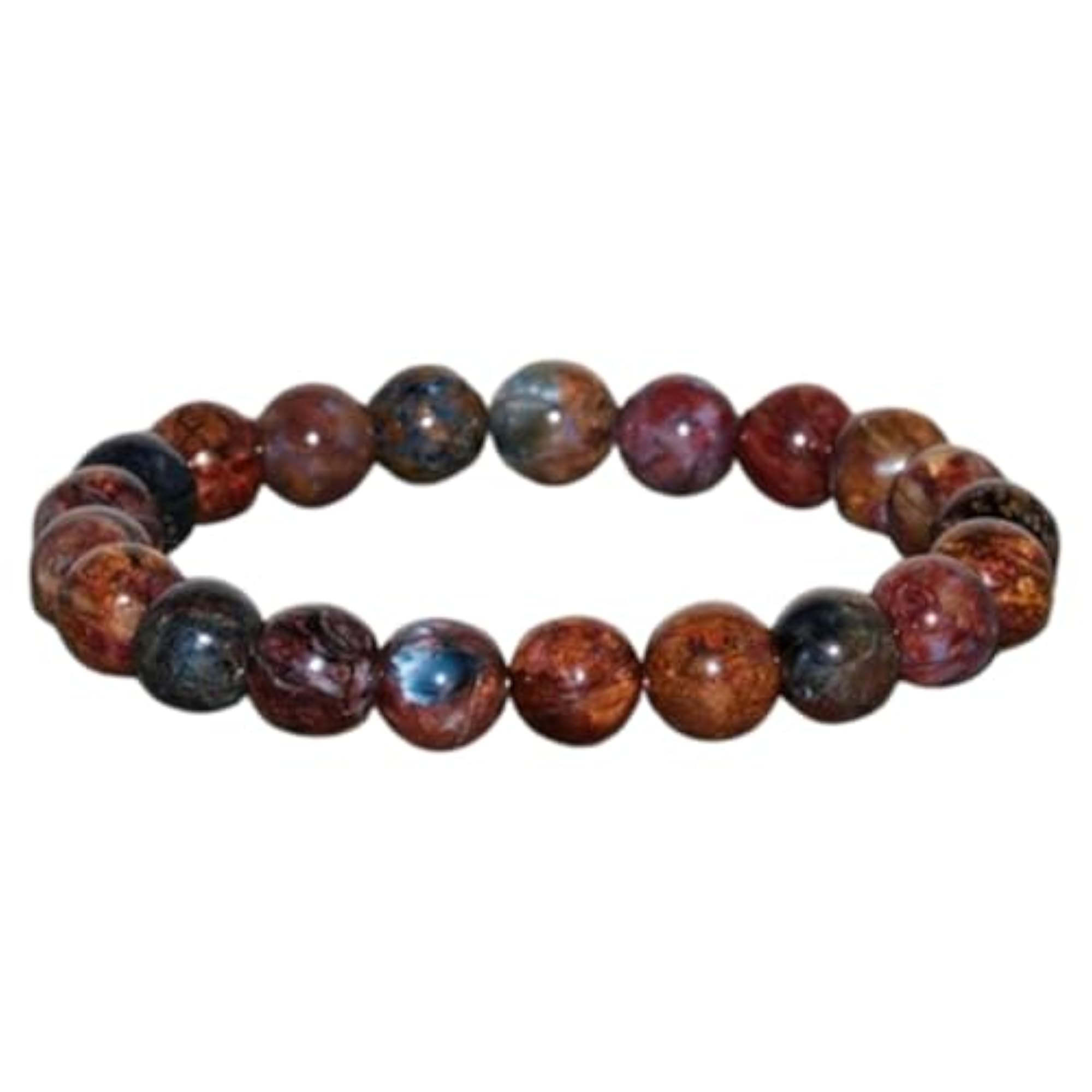 Natural Pietersite 10mm Round Smooth Cut Beads Stretch Bracelet, Unisex