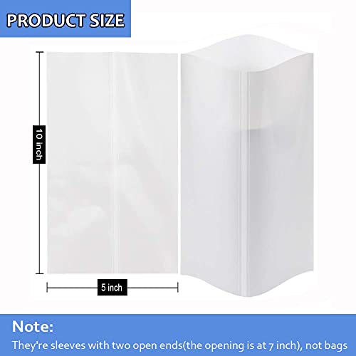Sublimation Shrink Wrap Sleeves,5x10 Inch White Sublimation Heat Transfer Film Bags for Mugs,Cups,Tumblers,Blanks, Bands,50 Pcs