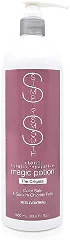 Simply Smooth Xtend Keratin Reparative Magic Potion Original Leave In Conditioner Detangler & Heat Protection Styling Spray | Repair & Reduce Breakage Color Safe & Sodium Chloride Free 33.8 Oz.