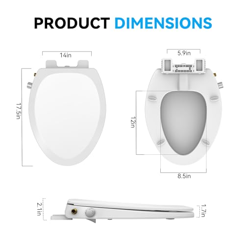 Sailtok Elongated Bidet Toilet Seat With Quiet-Close, Non-Electric Bidet Toilet Seat thumb #1
