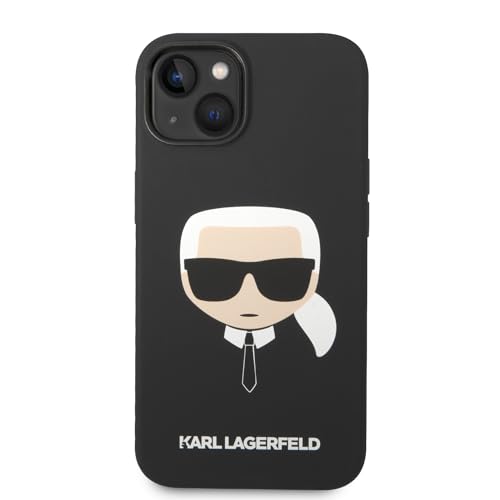 Karl Lagerfeld KLHCP14MSLKHBK Coque Rigide pour 14 Plus 6,7" Noir/Noir Silicone Karl`s Head