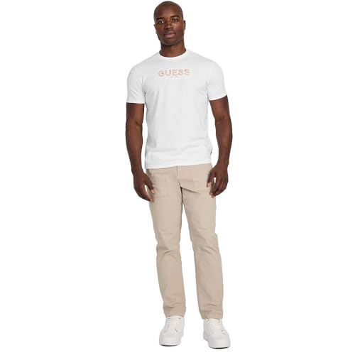 Guess Para Hombre. M5YI41KBW41 Camiseta Con Logotipo Bordado Blanco (M), Casual, AlgodóN, Manga Corta - 4