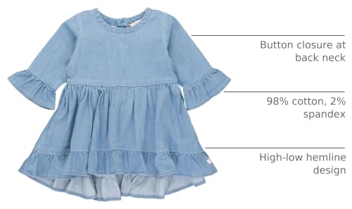 Image of RuffleButts Baby /Toddler Girls Long Sleeve High Low Flowy Ruffle Tunic Top