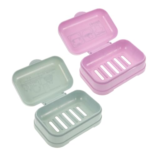 Didiseaon Caja De 2 Piezas Vaciar La Jabonera Jabón para Platos De Viaje Barras De Jabón Recarga De Jabón De Manos Automático Caso De Viaje De Jabón a Prueba De Fugas Dispensador El Plastico