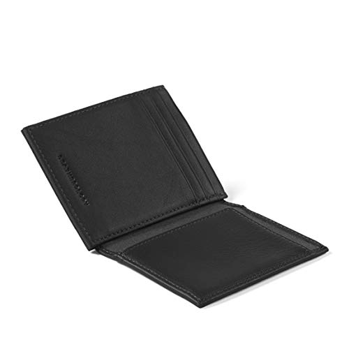 Leatherology Black Onyx Men's Money Clip Card Holder Wallet With Id Window #TOP4
