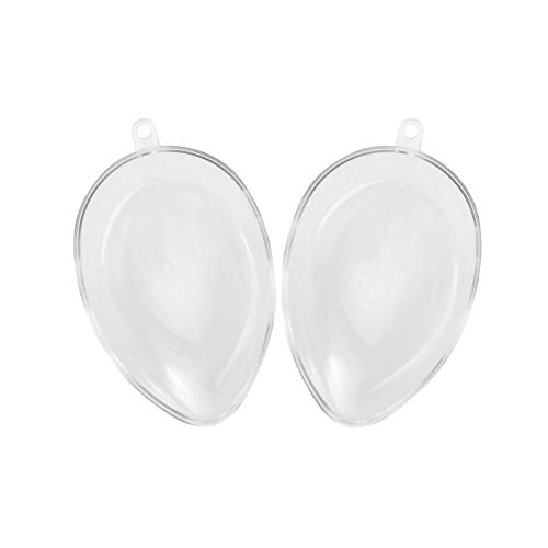 Lealoo 50 Eier aus Kunststoff, transparent, teilbar, 8 cm, Lebensmittelbehälter