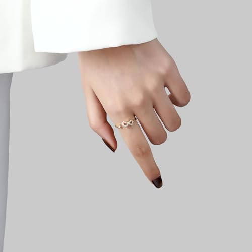Image of SALTY Anti Tarnish Finger Ring for Women | Adjustable Fancy Jewellery Design | Fashion Accessories for Girls | Minimal Jewelry | Gift for Diwali, Christmas, Marriage, Birthday